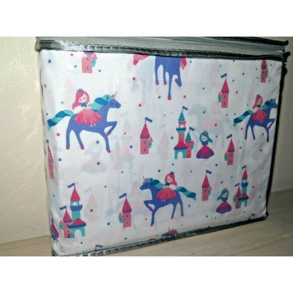 Urban Domain Kids 3 Pc Twin Sheet Set Unicorns Elsa Pink Purple White $60 - Picture 5 of 6